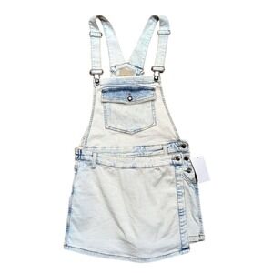 Love Trends Overalls Womens XL Acid Wash‎ Denim Jean Skirtalls Skort Shorts NEW